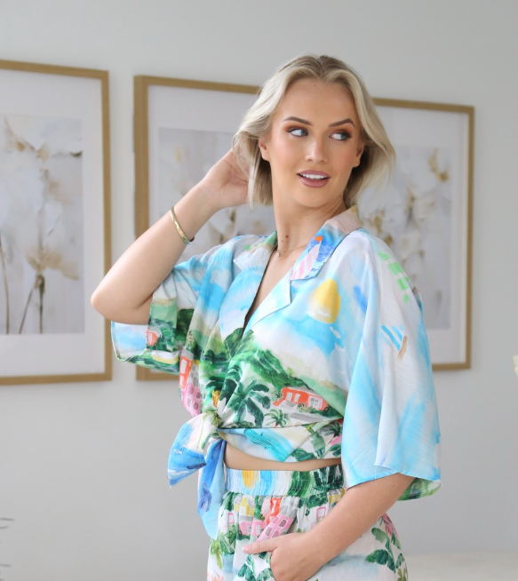 Postcard Button up Shirt - Multi