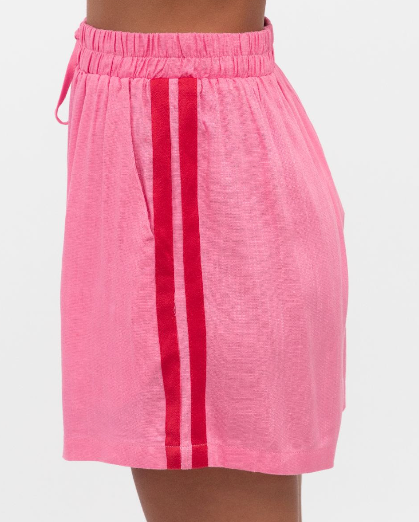 Best seller - Stripe Side detail Shorts - Pink and Red