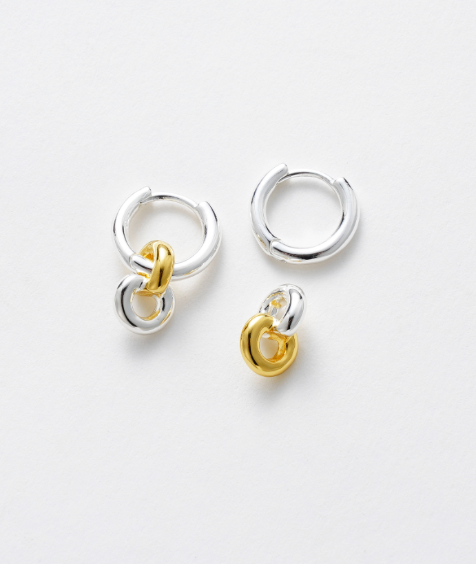 Zafino 18K Gold and Rhodium Plated Daisy Hoop