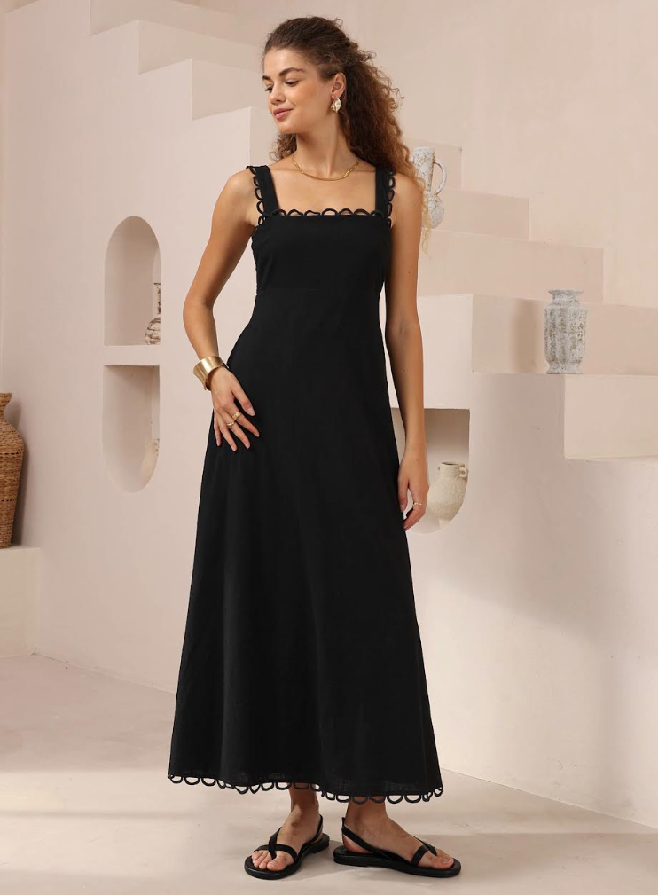 Leah Maxi Dress  - Black