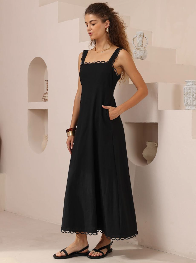Leah Maxi Dress  - Black