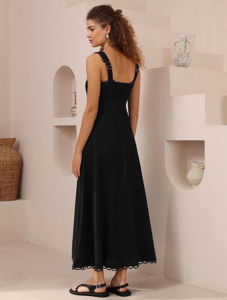 Leah Maxi Dress  - Black