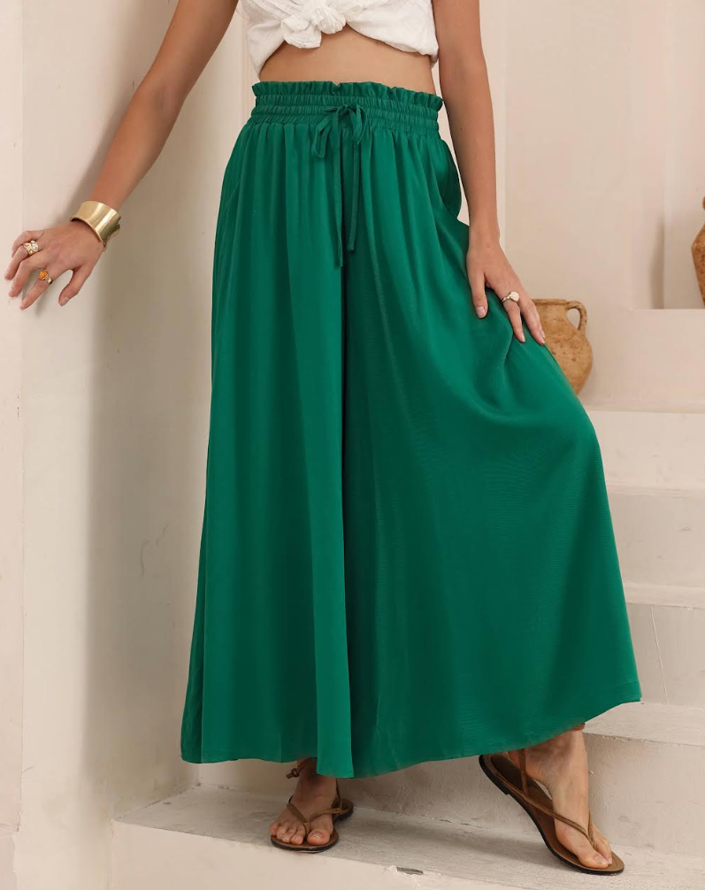 Palazzo Pants - Forrest Green