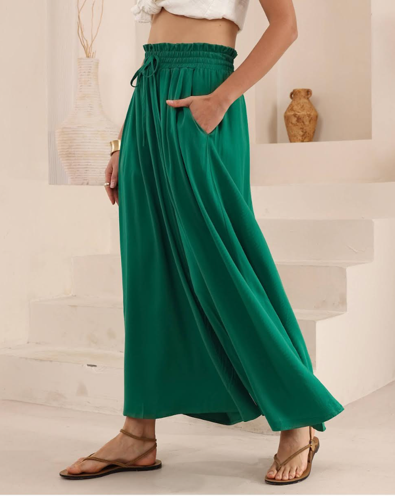 Palazzo Pants - Forrest Green