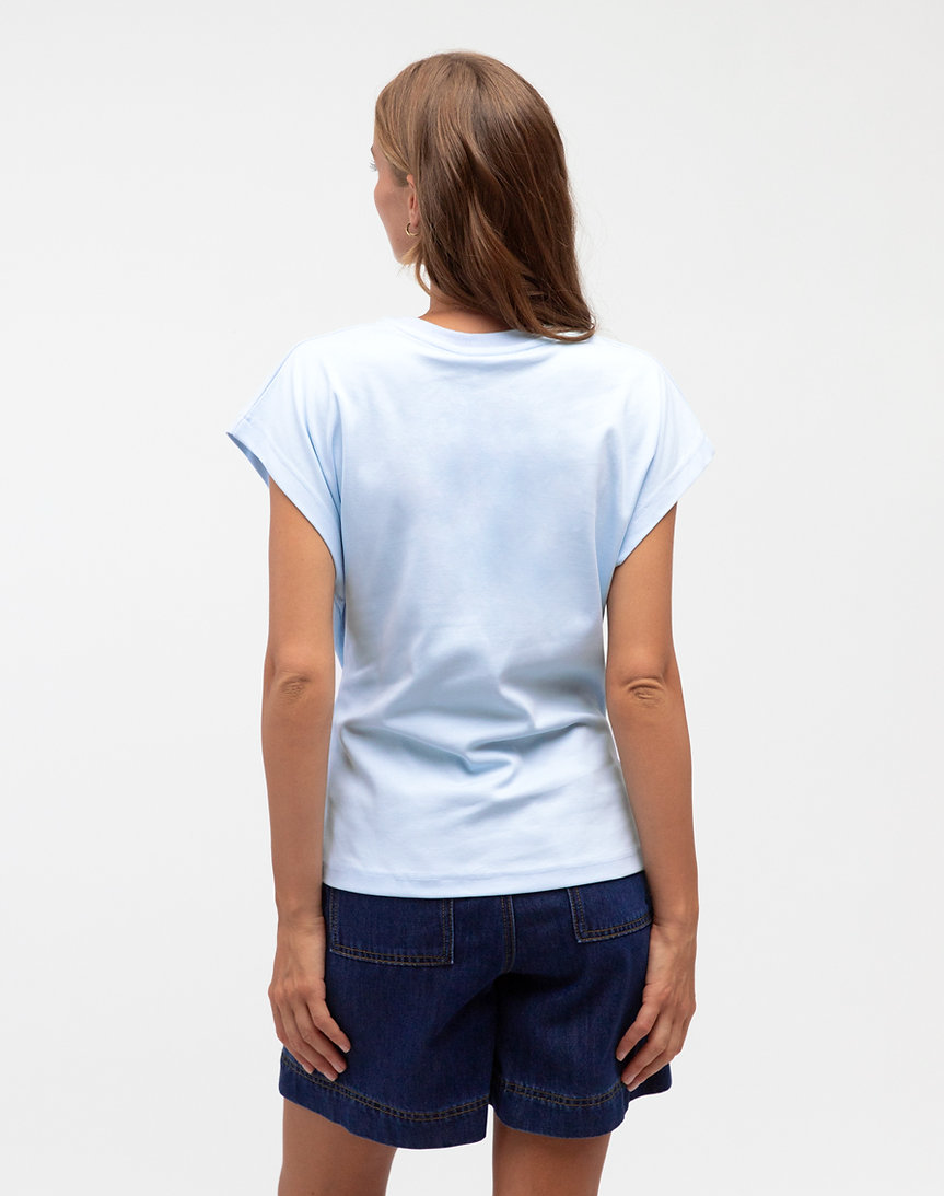 Drawstring Tee - Light Blue
