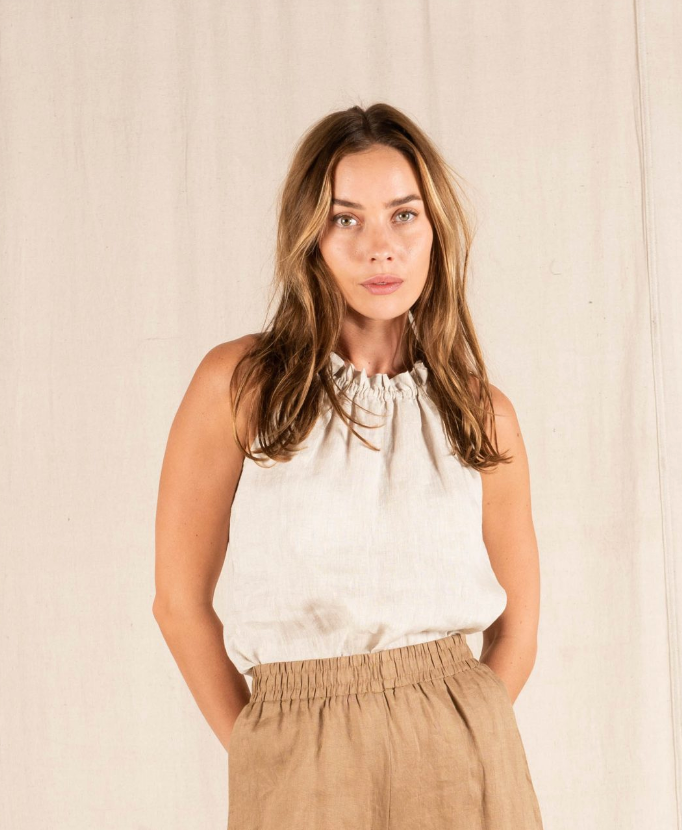Auburn Linen Top - Natural