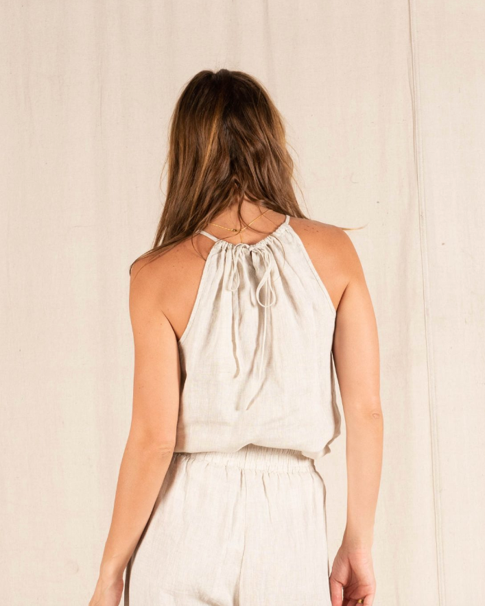 Auburn Linen Top - Natural