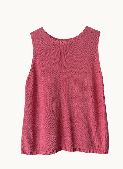Little Lies Knit Spring Tank Top - Fuchsia