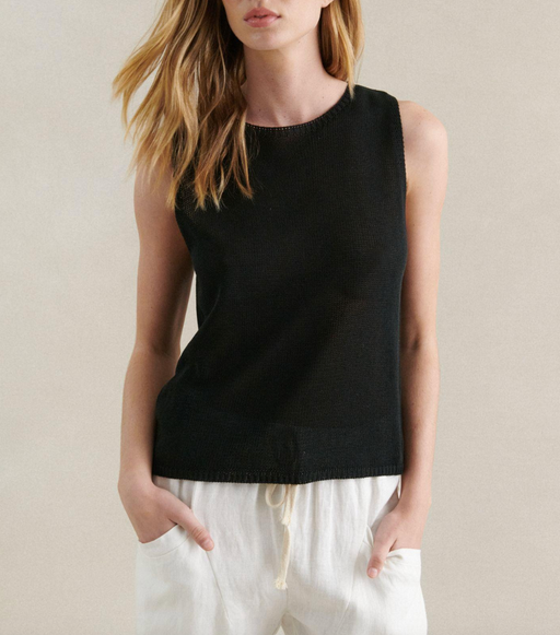 Little Lies Knit Spring Tank Top - Black