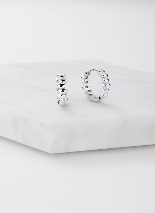 Zafino Rhodium Plated Bailey Huggie Hoop - Silver