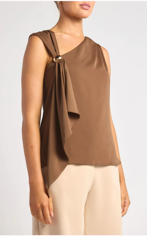 Kara Satin Top - Mocha