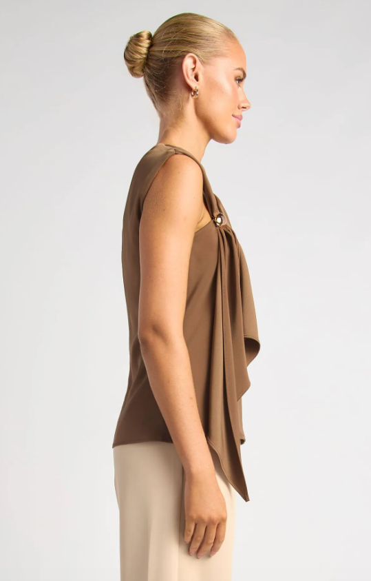 Kara Satin Top - Mocha