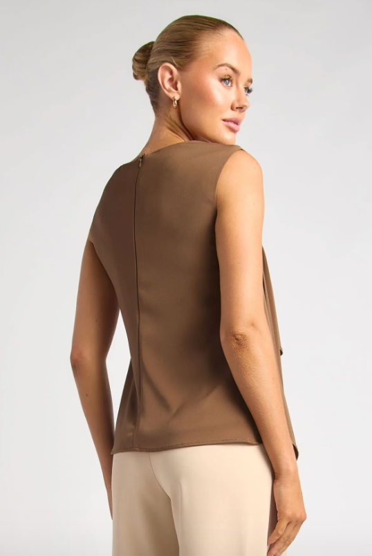 Kara Satin Top - Mocha