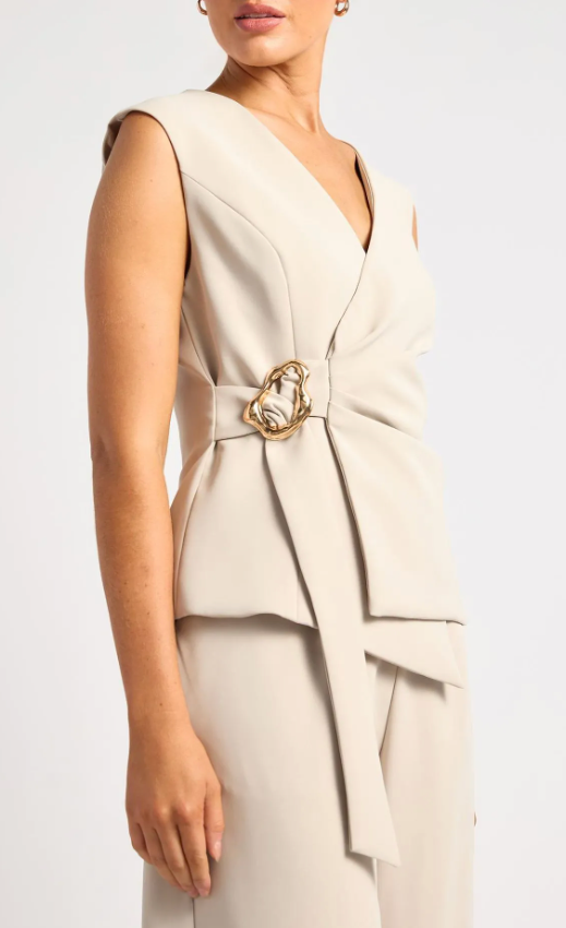 Vest Top - Oyster Beige