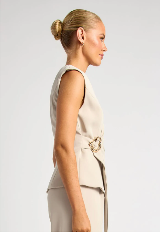 Vest Top - Oyster Beige