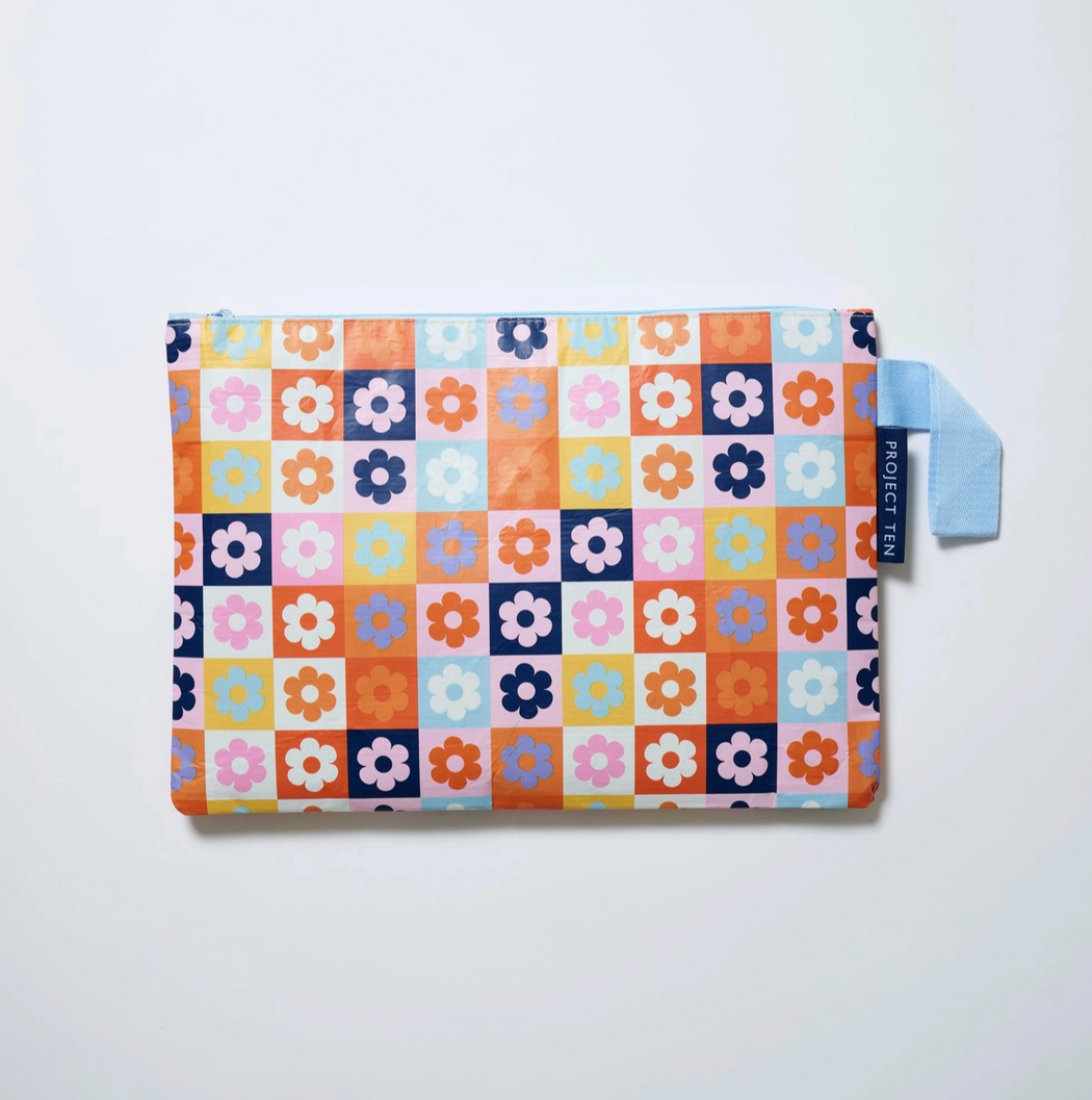 Project Ten Large Zip Pouch - Square Garden