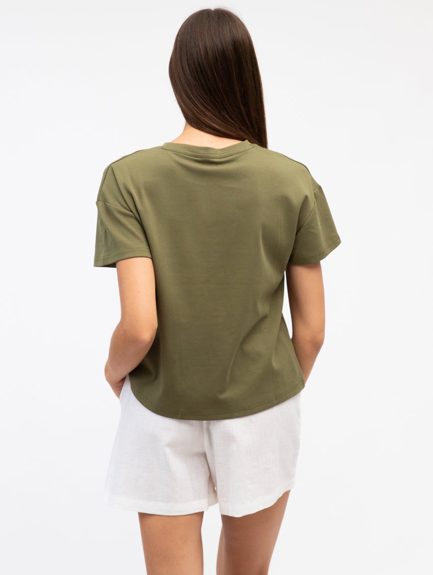 Easy Tuck Cotton Tee - Olive