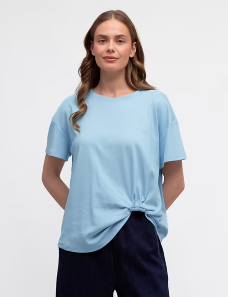 Easy Tuck Cotton Tee - Blue