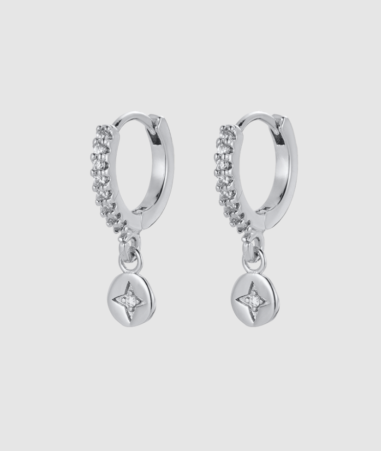 Zafino 18K Rhodium Plated Holly Hoop