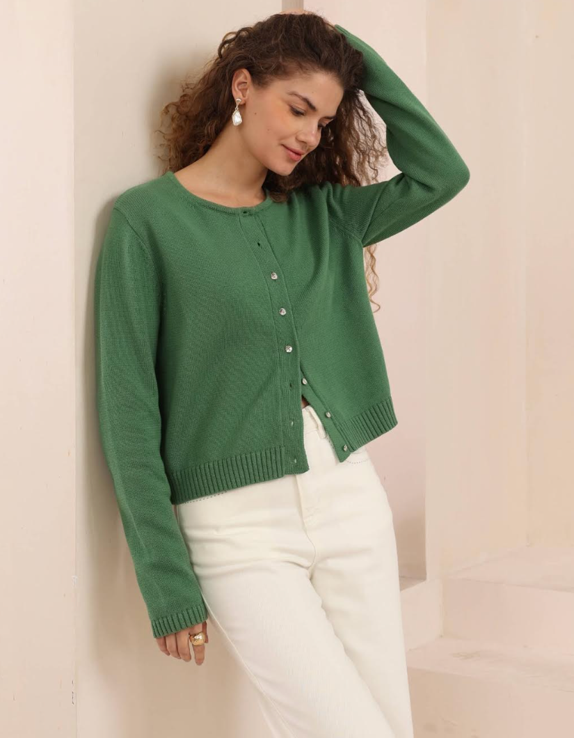 Cotton Cardi  - Green