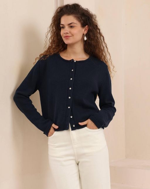Cotton Cardi  - Navy