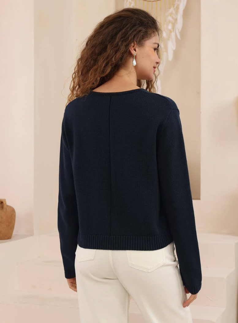 Cotton Cardi  - Navy