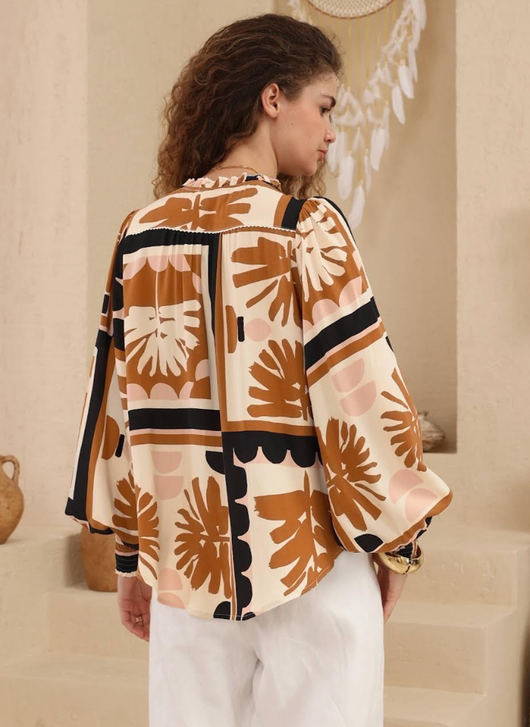 Balloon Sleeve Blouse - Multi