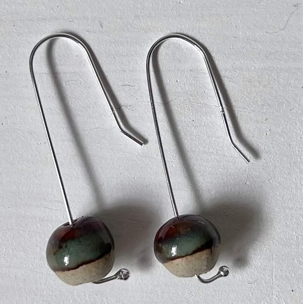 Woodfolk Natural Accessories - Ceramic & Sterling Silver Bead Drops