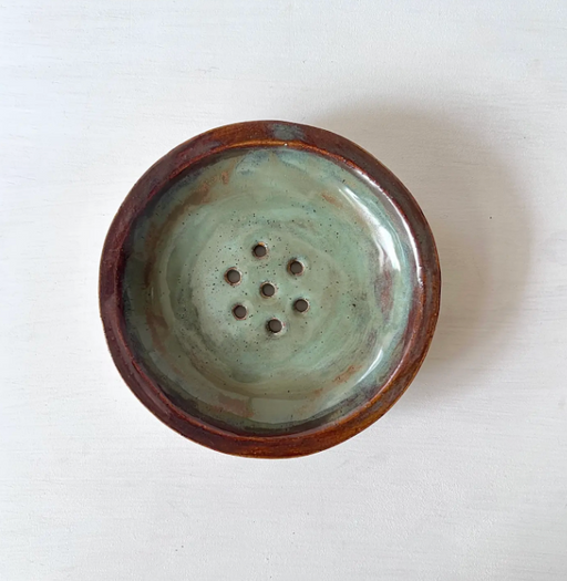Woodfolk Natural Accessories - Ceramic Soap Dish - eucalyptus