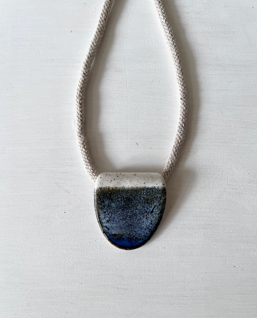 Woodfolk Natural Hand Crafted Necklace- Midnight oval ceramic necklace