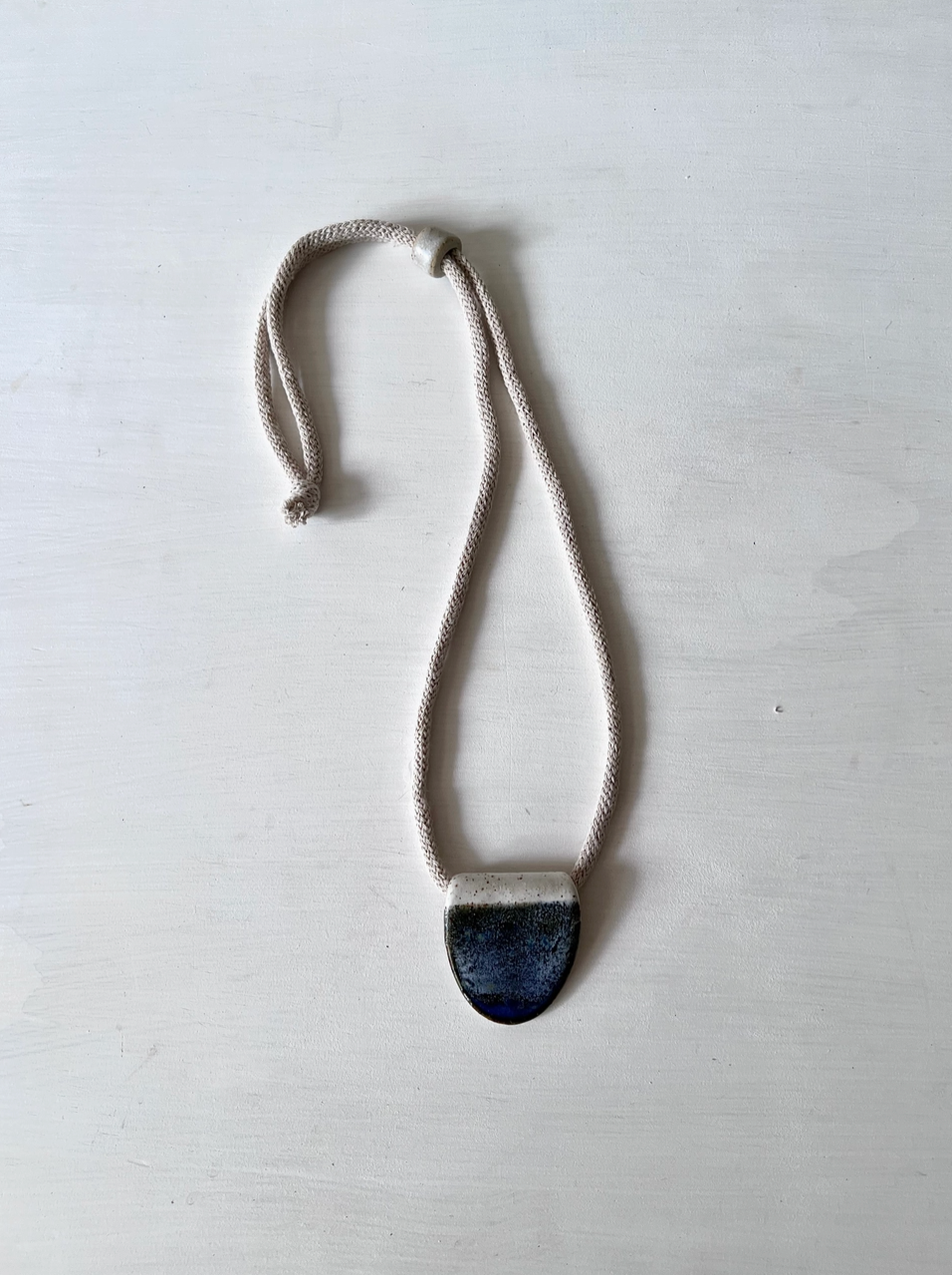 Woodfolk Natural Hand Crafted Necklace- Midnight oval ceramic necklace