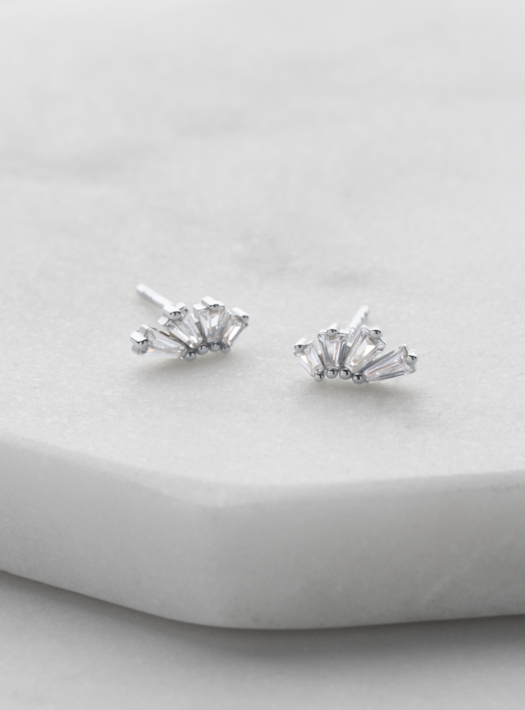 Zafino Rhodium Plated Stud - Rue