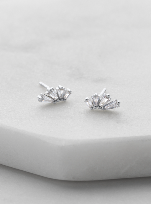 Zafino Rhodium Plated Stud - Rue