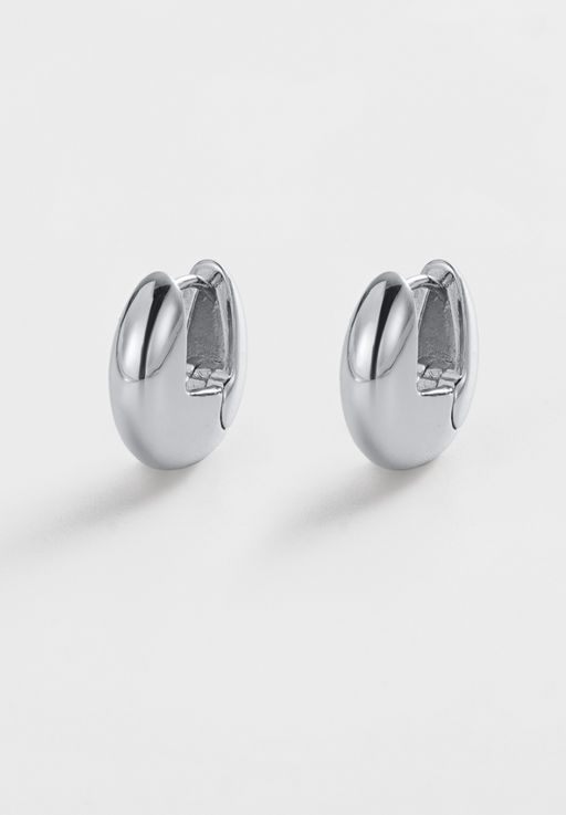 Zafino Rhodium Plated Carrie Medium Hoop