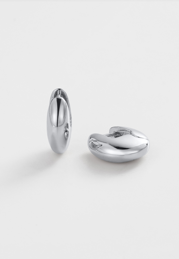 Zafino Rhodium Plated Carrie Medium Hoop
