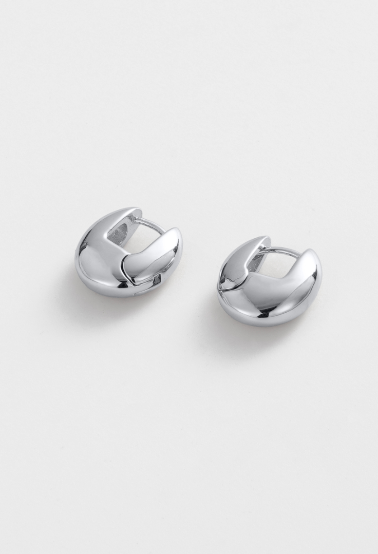 Zafino Rhodium Plated Carrie Medium Hoop