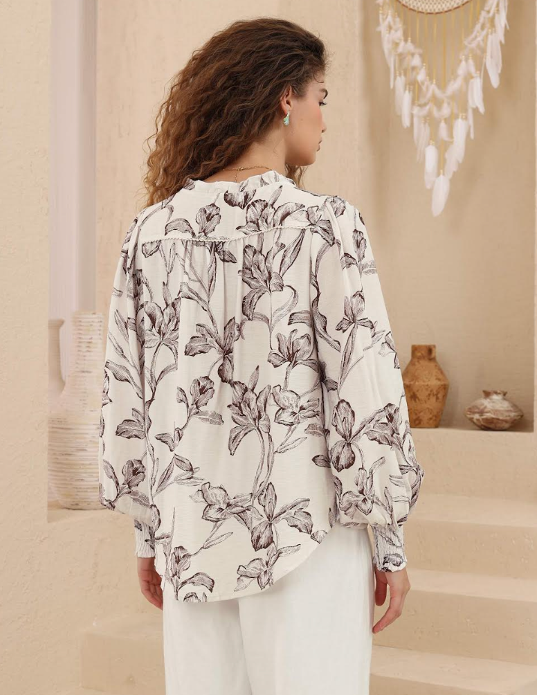Balloon Sleeve Blouse - Floral