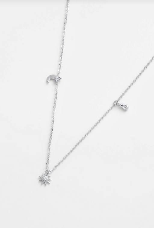 Zafino Silver Plated Luna Charm Necklace