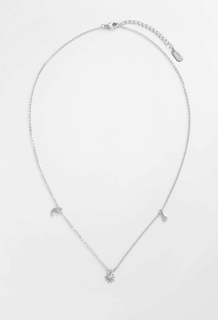 Zafino Silver Plated Luna Charm Necklace