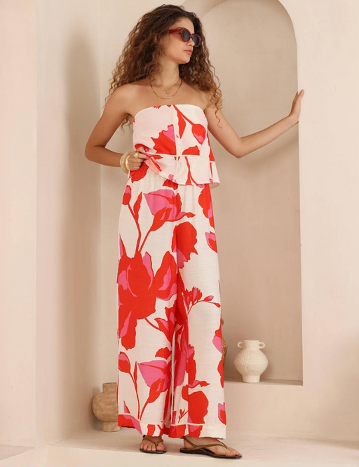 Lani jumpsuit - Red Floral