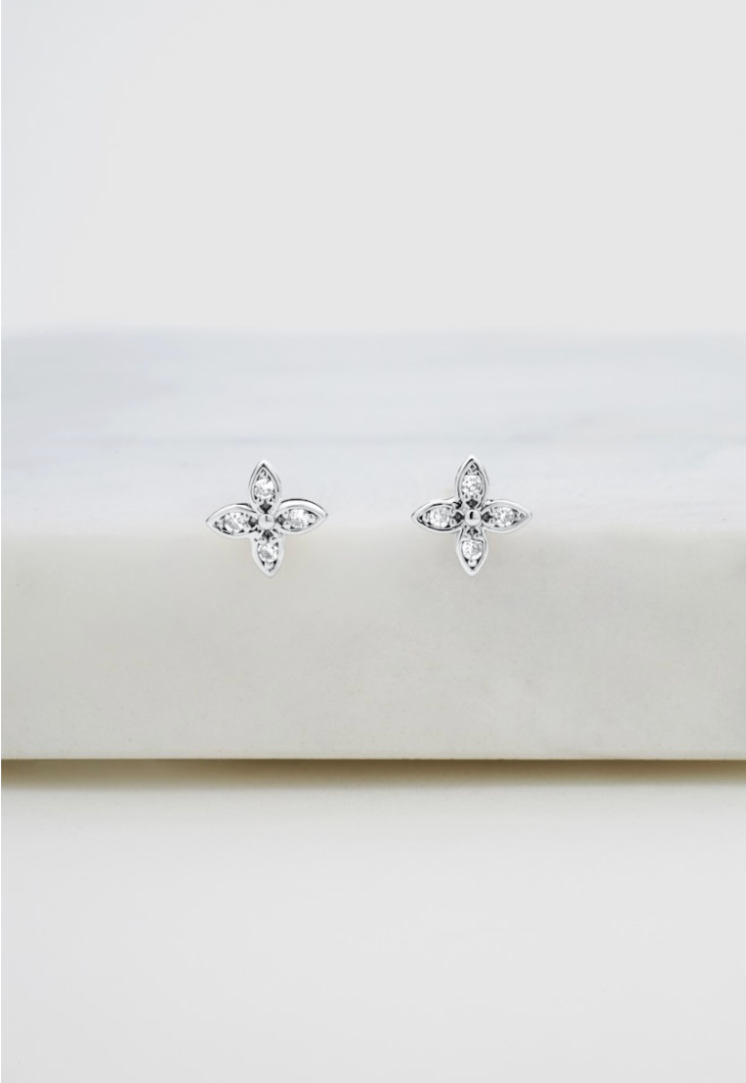 Zafino Rhodium Plated Stud - Sammy