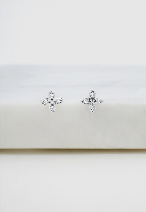 Zafino Rhodium Plated Stud - Sammy