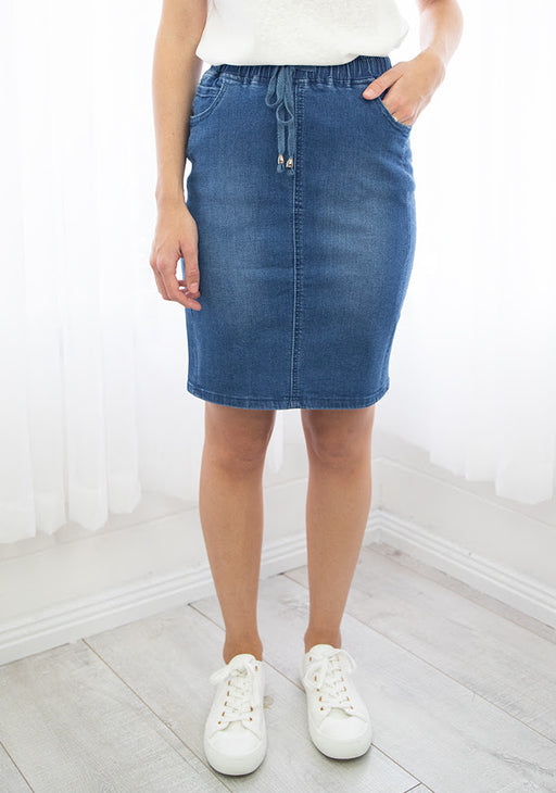 Jogger Skirt - Mid Blue denim