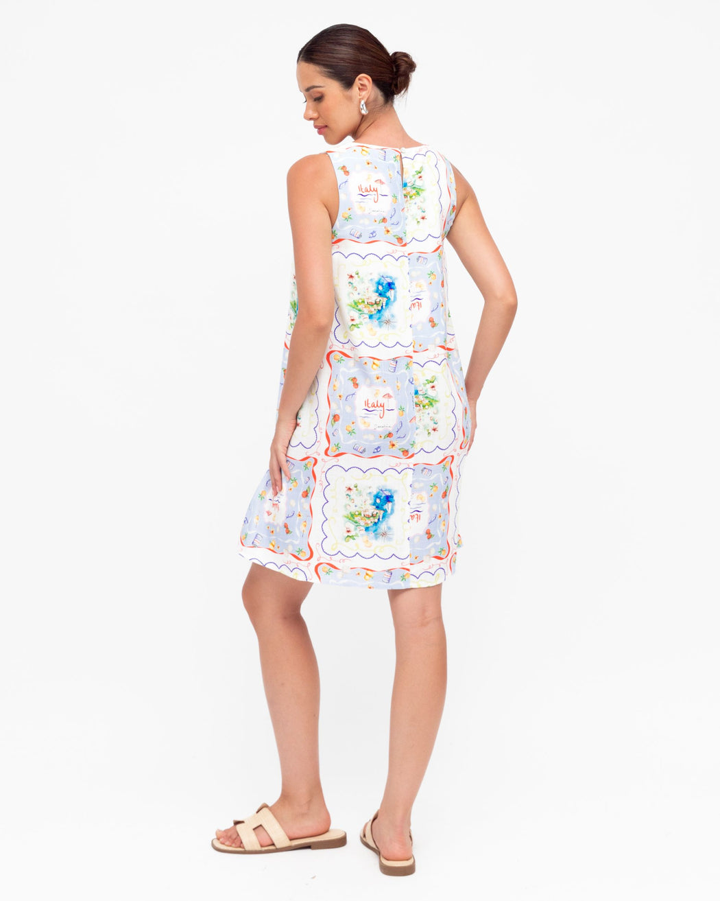 Lucia Shift Dress - White multi