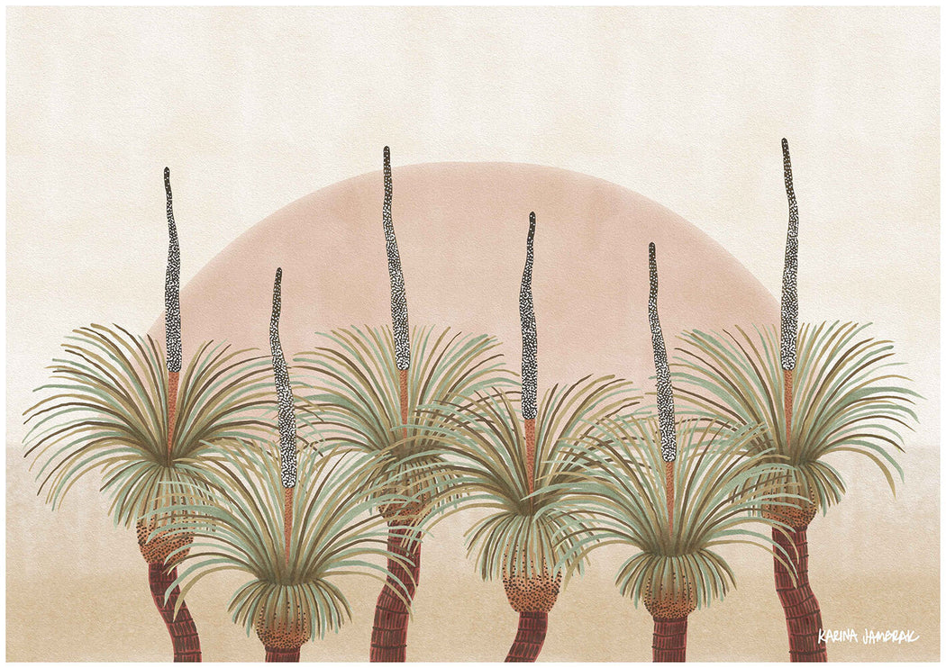 Grass Tree Horizon Print by Karina Jambrak