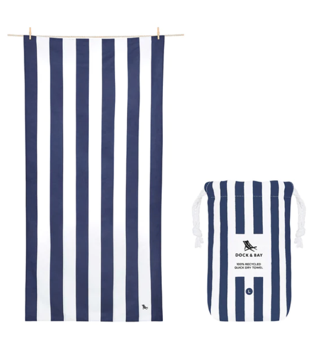 Dock & Bay 100% Recycled Towel - Whitsunday Blue L - 160cm x 80cm